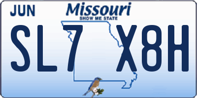 MO license plate SL7X8H