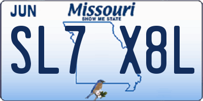 MO license plate SL7X8L