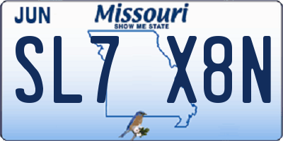 MO license plate SL7X8N