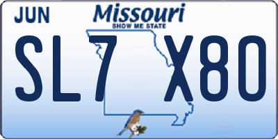 MO license plate SL7X8O