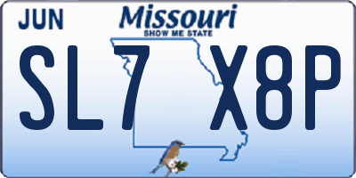 MO license plate SL7X8P