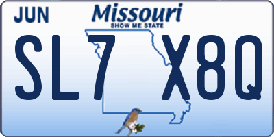 MO license plate SL7X8Q