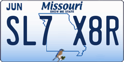 MO license plate SL7X8R