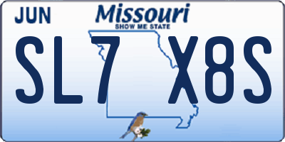 MO license plate SL7X8S