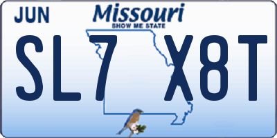 MO license plate SL7X8T