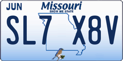MO license plate SL7X8V