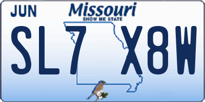 MO license plate SL7X8W