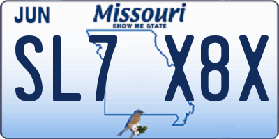 MO license plate SL7X8X