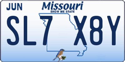 MO license plate SL7X8Y