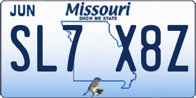 MO license plate SL7X8Z