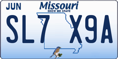 MO license plate SL7X9A