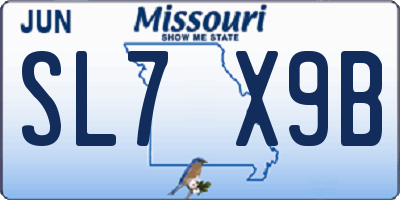 MO license plate SL7X9B