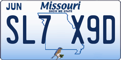 MO license plate SL7X9D