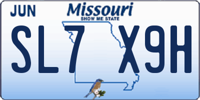 MO license plate SL7X9H