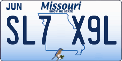 MO license plate SL7X9L