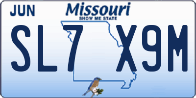 MO license plate SL7X9M