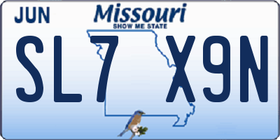 MO license plate SL7X9N