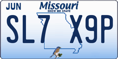 MO license plate SL7X9P