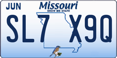 MO license plate SL7X9Q