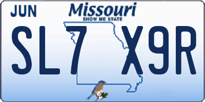 MO license plate SL7X9R