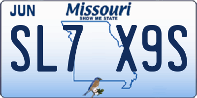 MO license plate SL7X9S