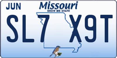 MO license plate SL7X9T