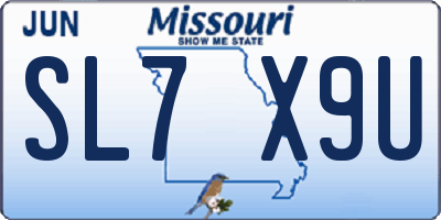 MO license plate SL7X9U