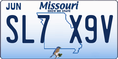 MO license plate SL7X9V