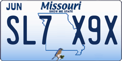 MO license plate SL7X9X