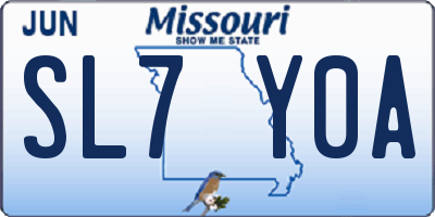 MO license plate SL7Y0A