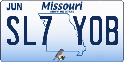 MO license plate SL7Y0B
