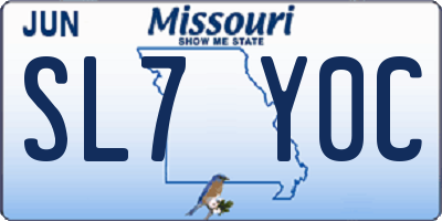 MO license plate SL7Y0C
