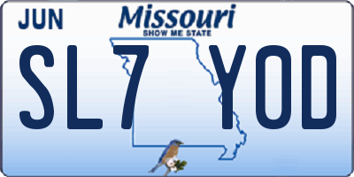 MO license plate SL7Y0D