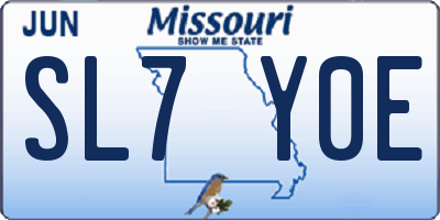 MO license plate SL7Y0E