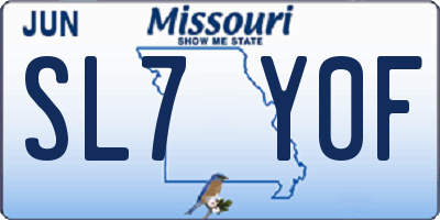 MO license plate SL7Y0F