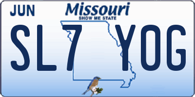 MO license plate SL7Y0G