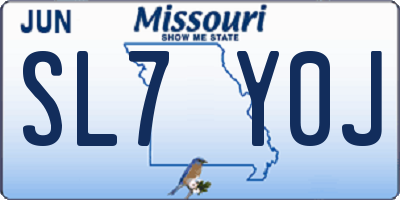 MO license plate SL7Y0J