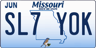 MO license plate SL7Y0K