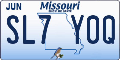 MO license plate SL7Y0Q
