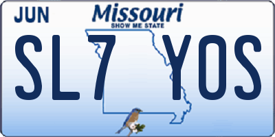 MO license plate SL7Y0S