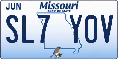 MO license plate SL7Y0V