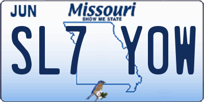 MO license plate SL7Y0W