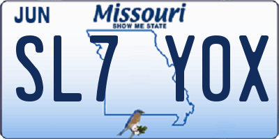 MO license plate SL7Y0X