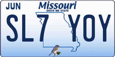 MO license plate SL7Y0Y