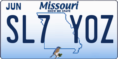 MO license plate SL7Y0Z