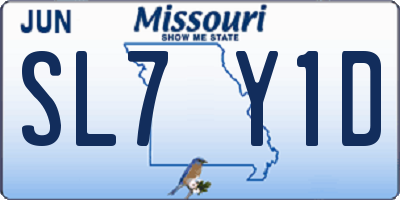 MO license plate SL7Y1D