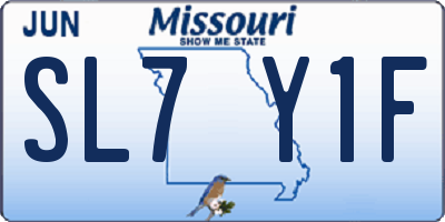 MO license plate SL7Y1F