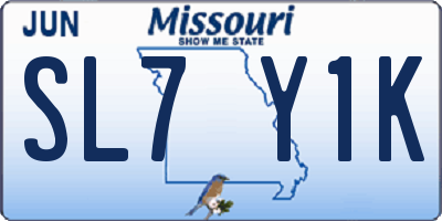 MO license plate SL7Y1K