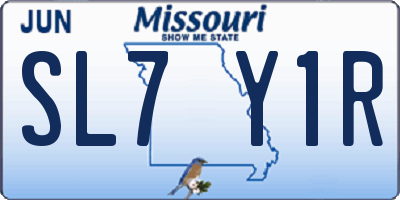 MO license plate SL7Y1R