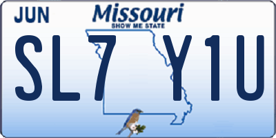 MO license plate SL7Y1U